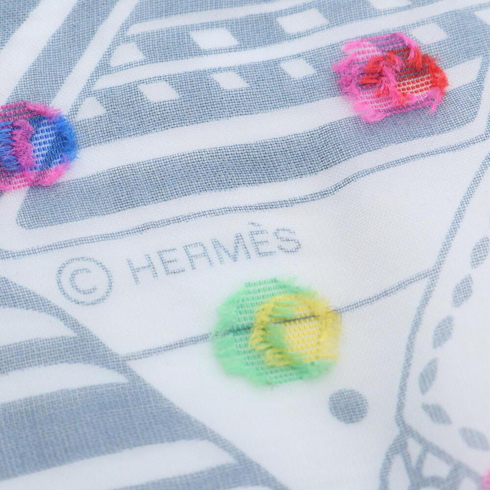 HERMES Blue Silk Scarf - Picture 2 of 4